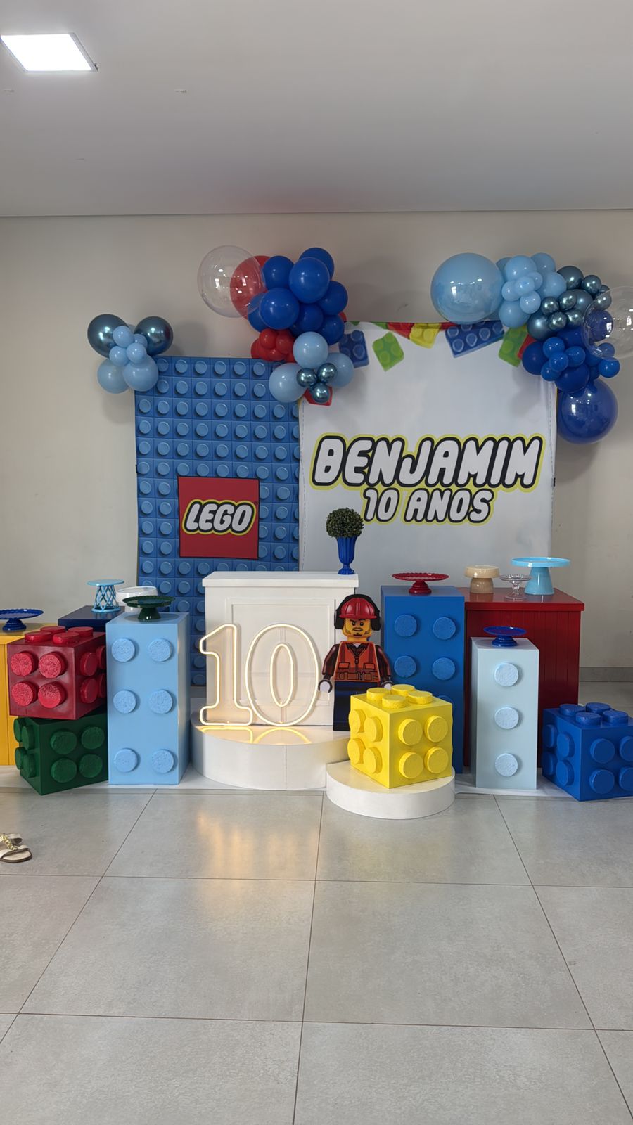 Decoração de festa com tema Lego