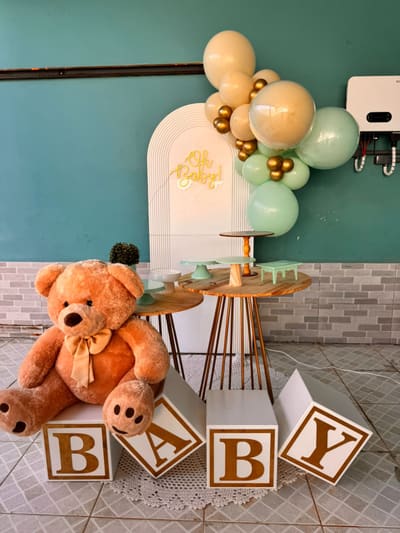 Decoração de chá de bebê tema Chá de bebê verde em Porto Velho