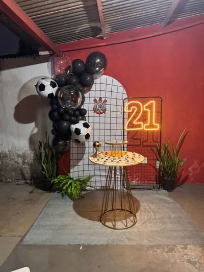 Decoração de aniversário tema 21 anos futebol em Porto Velho
