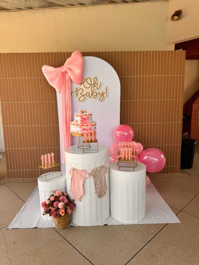 Decoração de chá de bebê tema Chá de bebê rosa em Porto Velho