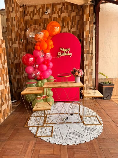 Decoração de aniversário tema Vermelho e laranja em Porto Velho