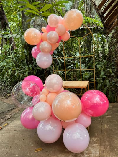 Decoração de aniversário tema Balões em tons de rosa em Porto Velho