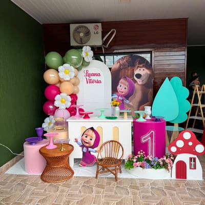 Decoração de festa infantil tema Masha e o Urso em Porto Velho
